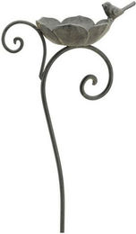 Produktbild von finehomegarden Vogeltränke Metall grau 26x13cm H99cm