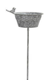 Produktbild von finehomegarden Vogeltränke und Futterplatz Metall grau Vintage