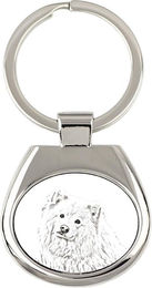 Produktbild von Finnish Lapphund, Finnish Lapponian Dog - keychain with a dog, keychain with a print, personalized pendant from the Art-Dog brand silber