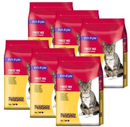 Produktbild von FIT+FUN Finest-Mix Katzen Trockenfutter - 6 x 1 kg