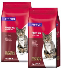 Produktbild von FIT+FUN Finest-Mix Rind und Lamm Katzenfutter - 2 x 5 kg