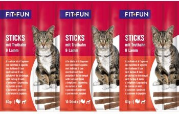Produktbild von FIT+FUN Sticks Truthahn und Lamm - 25 x 10 Stk.