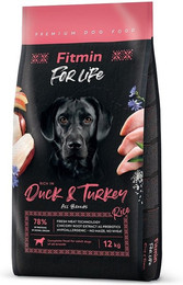 Produktbild von FITMIN dog For Life Duck &amp; Turkey 12 kg