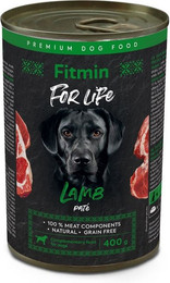 Produktbild von Fitmin Dog For Life Lamm Nassfutter für Hunde - 12 x 400 g