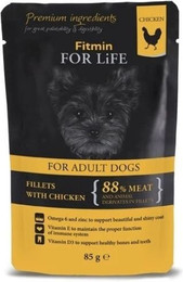 Produktbild von FITMIN For Life Adult Mini Chicken with ham in gravy 85g Huhn mit Schinken in Rosmarinsoße für Hunde