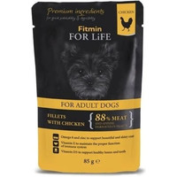 Produktbild von FITMIN For Life Adult Mini Chicken with ham in gravy 85g Huhn mit Schinken in Rosmarinsoße für Hunde
