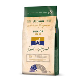 Produktbild von Fitmin Maxi Junior Lamm & Rind Trockenfutter für Welpen großer Rassen - 12 kg