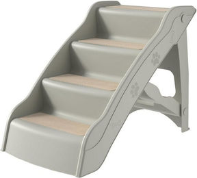 Produktbild von FIVMEN Haustiertreppe Hundetreppe 4 Stufen Faltbare Haustiertreppe mit Rutschfester Matte, Tragbare Haustiertreppe für Hunde und Katzen,Bett oder Sofa