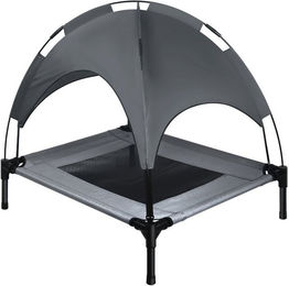 Produktbild von FIVMEN Hundebett Erhöhtes Haustierbett mit Dach für Außen und Innen, Grau, 3 Grössen: M/L/XL