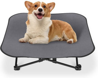 FIVMEN Hundebett Erhöhtes Hundeliege mit Eisenrahmen Katzenbett Schlafplatz, Faltbar, mit Aufbewahrungstasche – Bild 1 von 5