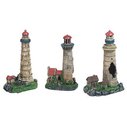 Produktbild von Flamingo Aquariendeko Leuchtturm mit Haus