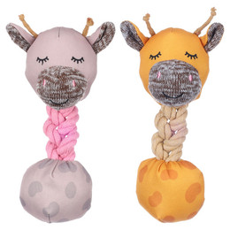 Produktbild von Flamingo Britty Giraffe Welpenspielzeug mit Ball und Seil