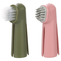 Produktbild von Flamingo Dentes Fingerzahnbürste 2er-Set für Hunde & Katzen