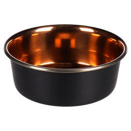 Produktbild von Flamingo Fress- & Trinknapf Ezra rund Schwarz/Kupfer - 900 ml