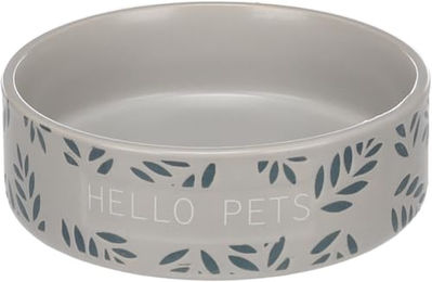 Produktbild von Flamingo Fress- und Trinknapf Kaninchen Leafs Rund Grau - 330 ml