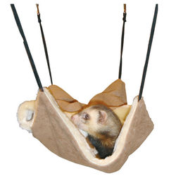 Flamingo Frettchensack aus Veloursleder mit Plüschfütterung – Bild 1 von 7