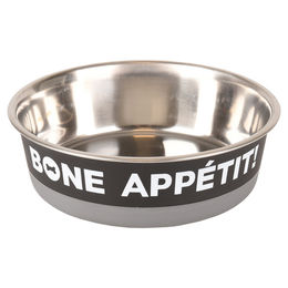 Produktbild von Flamingo Futter- und Trinknapf Bone Appetit dunkelgrau/schwarz/weiß - 1700 ml