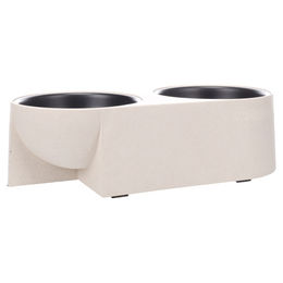 Produktbild von Flamingo Futter- und Trinknapf Duo Dinner Kana oval beige/schwarz
