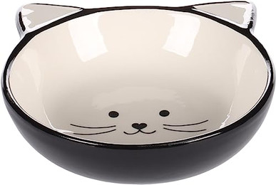 Produktbild von Flamingo Futter- und Trinknapf Katze Kajo rund Schwarz & Weiß - 280 ml