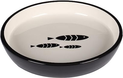 Flamingo Futter- und Trinknapf Katze Sardi Rund Schwarz & Weiß - 250 ml – Bild 1 von 3