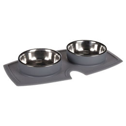 Produktbild von Flamingo Futter- und Trinknapf Spilla grau für Katzen - 210 ml