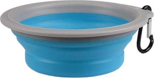 Produktbild von Flamingo Futterbehälter Futter- und Trinknapf Bubo Silikon grau/blau, Fassungsvermögen: 375 ml
