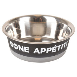 Flamingo Futternapf Bone Appetit dunkelgrau/schwarz/weiß - 0,9 l – Bild 1 von 3