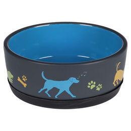 Produktbild von Flamingo Futternapf Cori rund dunkelgrau/blau - 0,5 l
