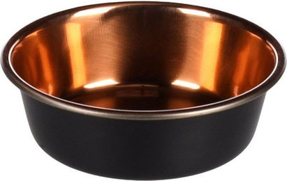 Produktbild von Flamingo Futternapf Ezra rund schwarz/kupfer für Hunde