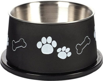 Produktbild von Flamingo Futternapf Kena schwarz/silber/weiß