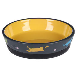 Flamingo Futternapf Rani rund dunkelgrau/gelb - 320 ml – Bild 1 von 2
