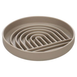 Produktbild von Flamingo Futternapf Slow Feeder Rainy rund taupe, Maße: 20 x 3,5 x 20 cm