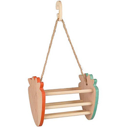 Produktbild von Flamingo Futterspender Heuraufe aus Holz lachsrosa/grün Frado