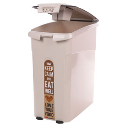 Produktbild von Flamingo Futtertonne Kody rechteckig beige für Katzen - 16 l