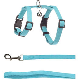 Flamingo Geschirr mit Leine Kätzchen Lomi hellblau - 120 cm – Bild 1 von 7