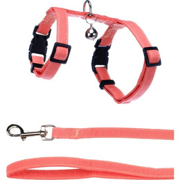 Produktbild von Flamingo Geschirr mit Leine Kätzchen Lomi lachsrosa - 120 cm