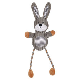 Flamingo Gommy Kaninchen Hundespielzeug mit Seilbeinen grau – Bild 1 von 3