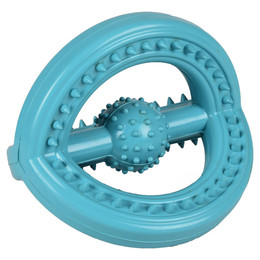 Produktbild von Flamingo Gummi Scrum Tri-Ring Ruffus Hundespielzeug blau