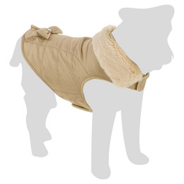 Produktbild von Flamingo Guzzi Jacke Beige aus Weichem Fleece mit Schleife für Kleine Hunde - 1 Stk.