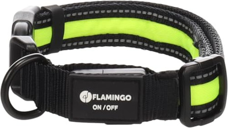 Produktbild von Flamingo Halsband Flitzy Schwarz/Gelb Größe M 35-50 cm Verstellbar Reflektierend - 1 Stk.