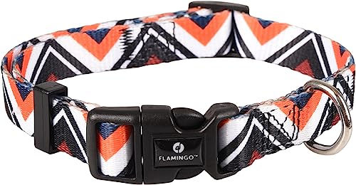 Produktbild von Flamingo Halsband Stian weiß/schwarz/orange