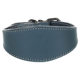 Flamingo Hunde-Halsband Denver aus Büffelleder blau – Bild 1 von 4
