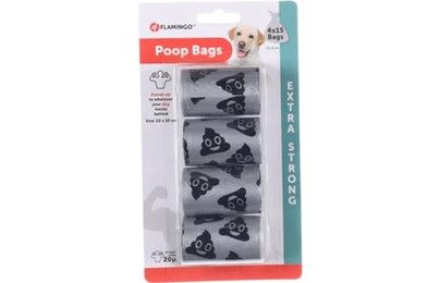 Produktbild von Flamingo Hundekotbeutel Extra Stark Silber - 4 x 15 Stk.