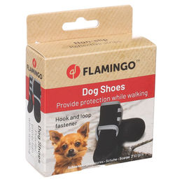 Produktbild von Flamingo Hundeschuhe Laky schwarz - 2 Stück, Größe: XS