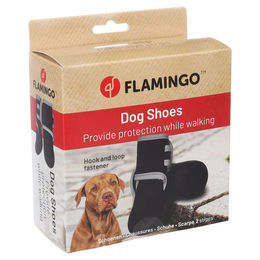 Produktbild von Flamingo Hundeschuhe Laky schwarz - 2 Stück, Größe: XXL