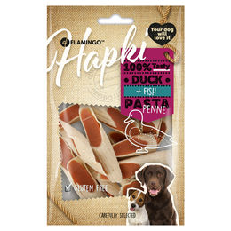 Produktbild von Flamingo Hundesnack Hapki Penne Pasta mit Ente und Fisch, Inhalt: 85 g