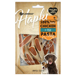 Produktbild von Flamingo Hundesnack Hapki Penne Pasta mit Huhn und Fisch, Inhalt: 85 g