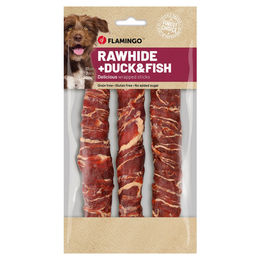 Produktbild von Flamingo Hundesnack RHide Stick mit Ente & mit Kabeljau
