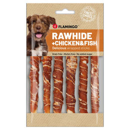 Produktbild von Flamingo Hundesnack RHide Stick mit Huhn & Kabeljau, Inhalt: 6 Stück / 70 g