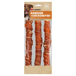 Produktbild von Flamingo Hundesnack RHide Stick mit Huhn & mit Kabeljau